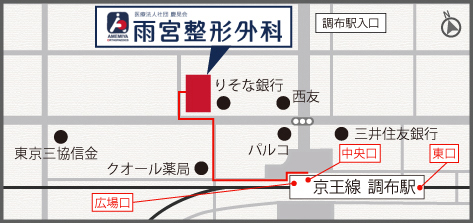 調布駅からの案内図